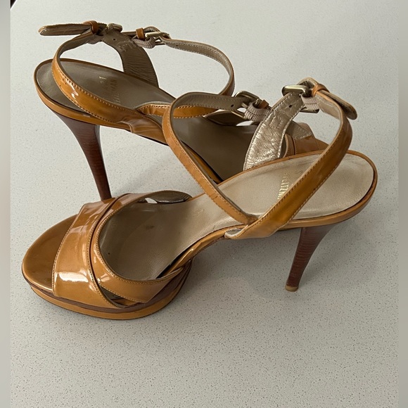 Stuart Wietzman Tan Leather Platform High Heel Size 8.5 - Picture 6 of 11